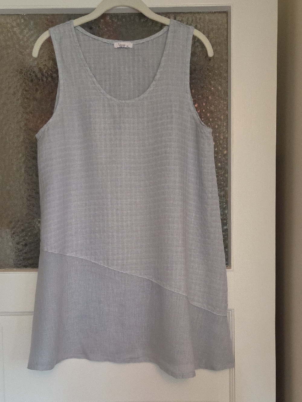 Light Blue Sleeveless Linen Shift Dress